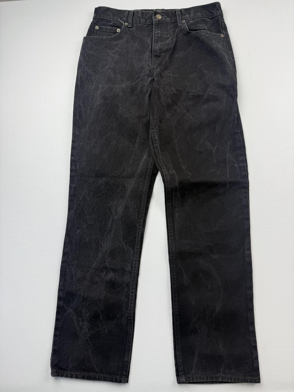 Urban Pipeline Jeans Mens 30x32 Black Charcoal Wash Denim Straight Distressed
